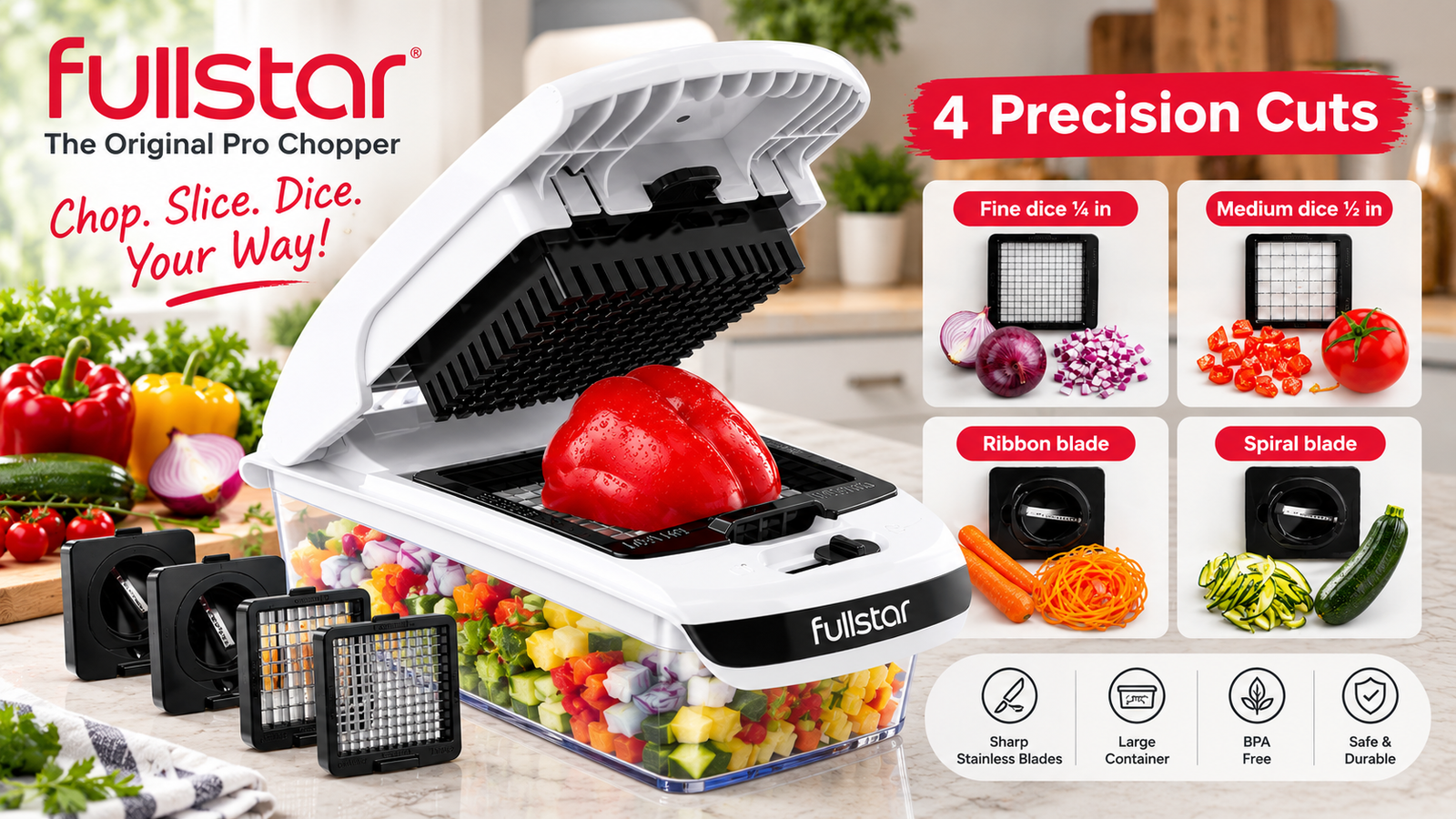 Fullstar Pro Original Vegetable Chopper and Spiralizer